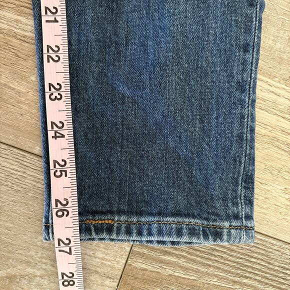 Denim Forum Aritzia Yoko High Rise Ankle Slim Button Fly Blue 26 Organic Cotton - Picture 6 of 9